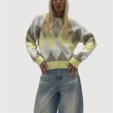 maglioncino disegno geometrico scacchi